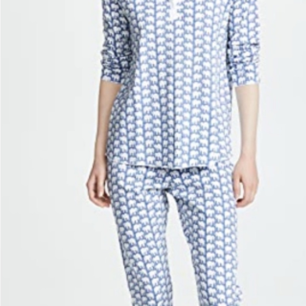 NWT Roller Rabbit Blue Elephant Print  Pajamas (Hathi) - small
